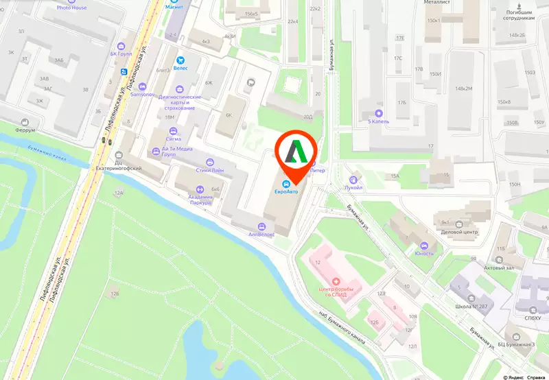Автоломбард СПб на карте Санкт-Петербурга